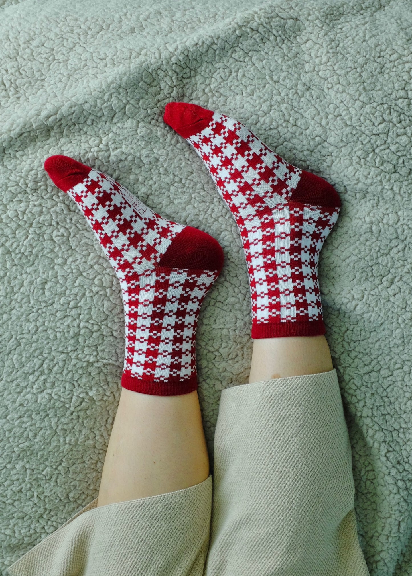 Deep Red Pixel Gingham