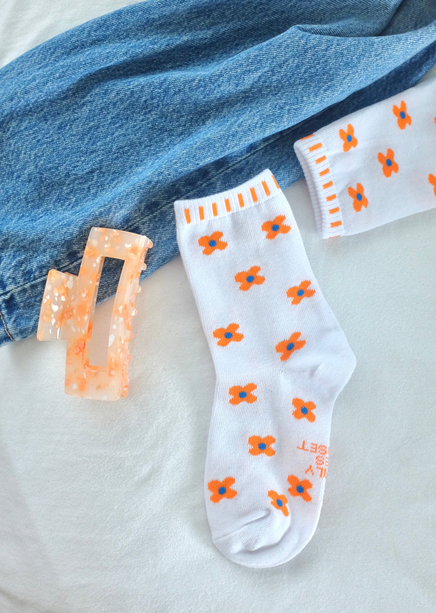 Orange Bloomies - Socks