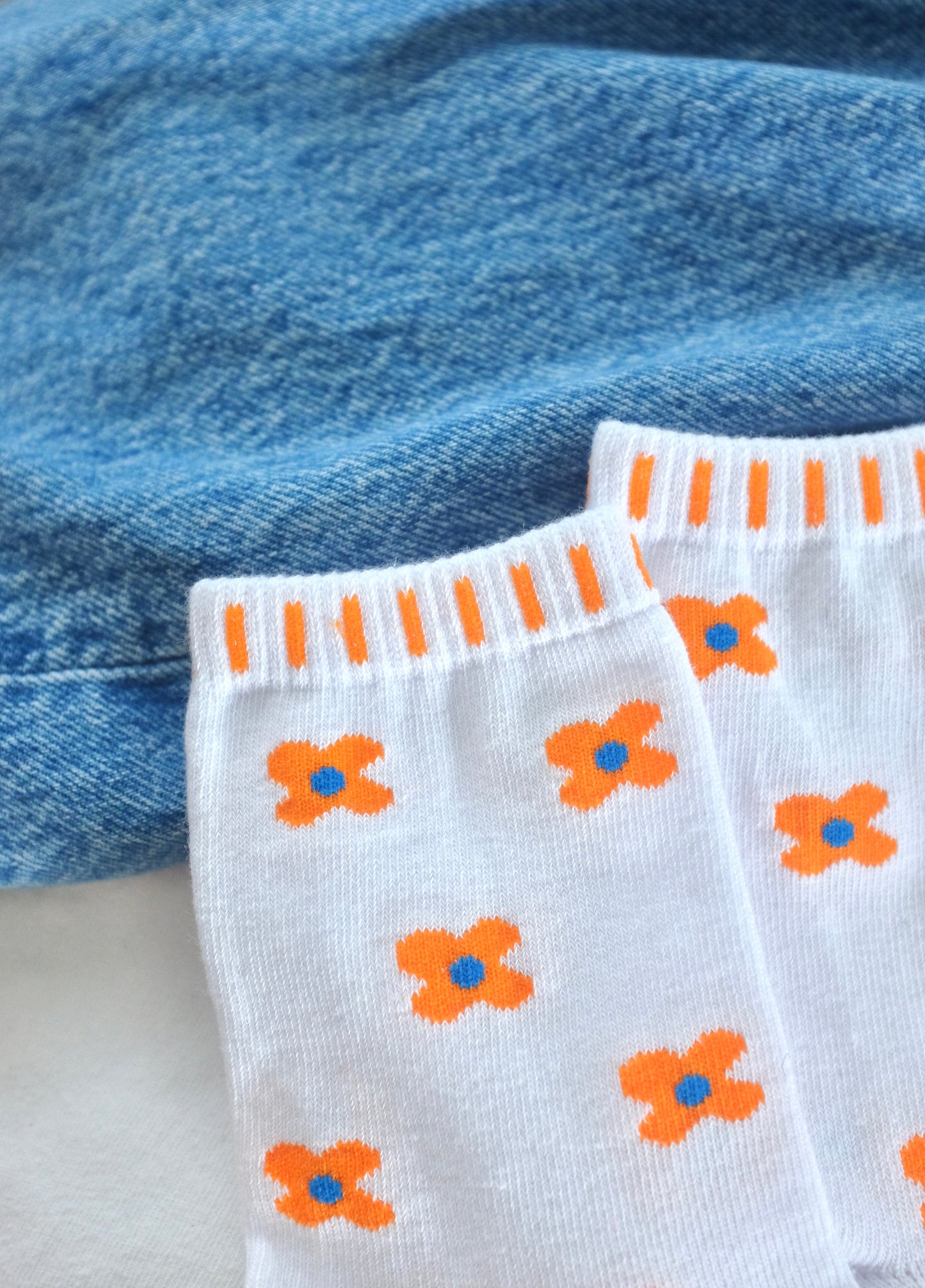 Orange Bloomies - Socks