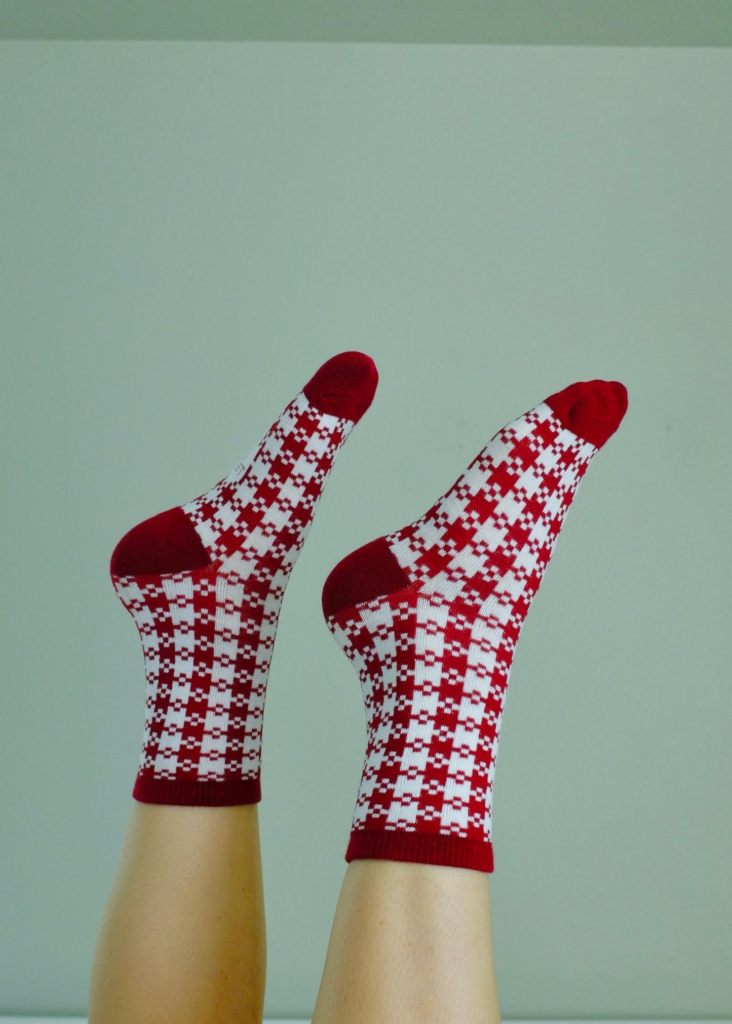 Deep Red Pixel Gingham