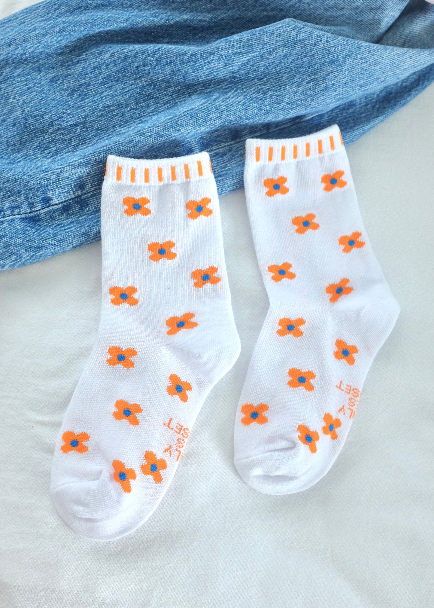 Orange Bloomies - Socks