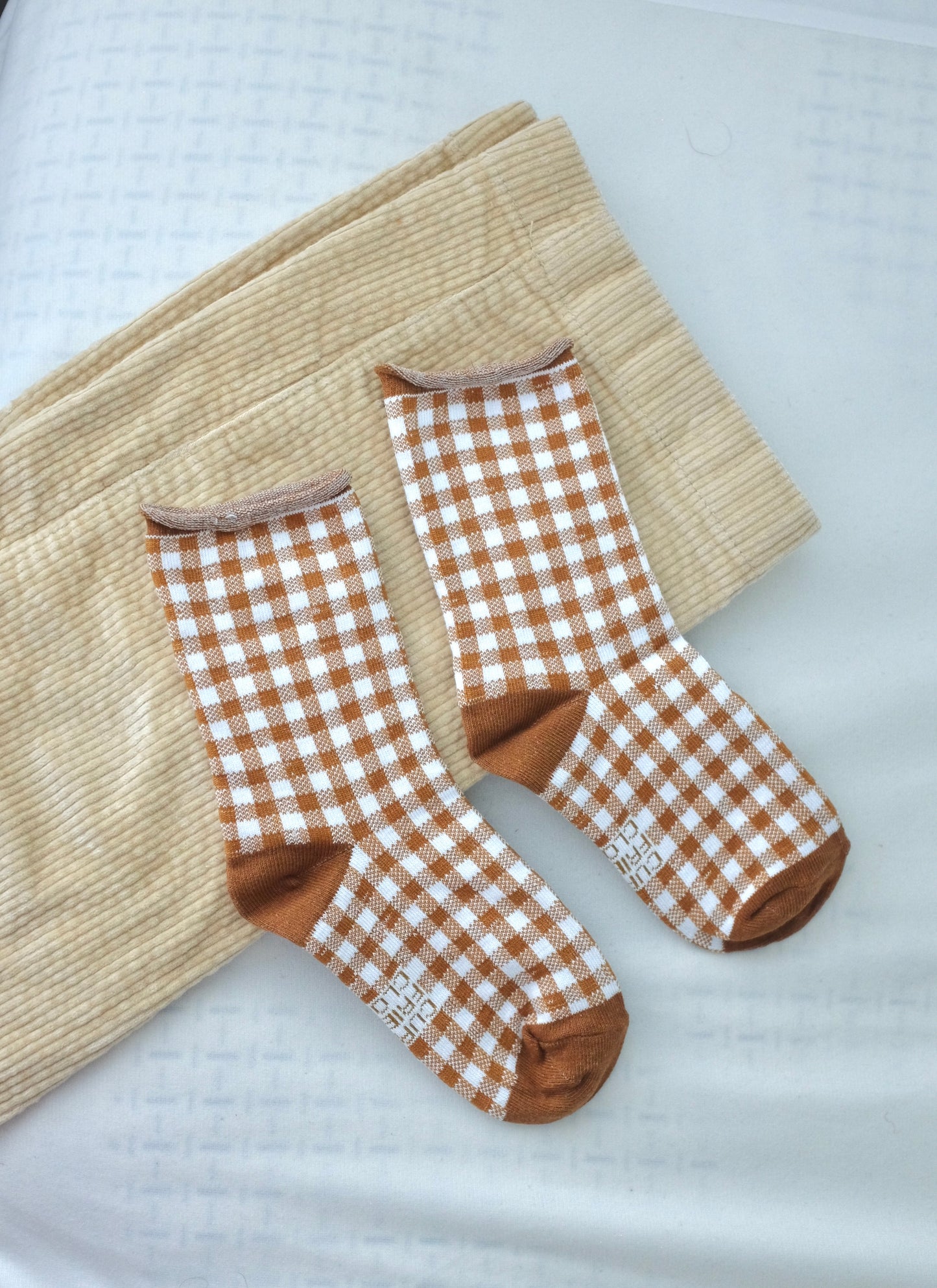 Brown Gingham Socks - Adult + Toddler Options