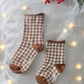 Brown Gingham Socks - Adult + Toddler Options