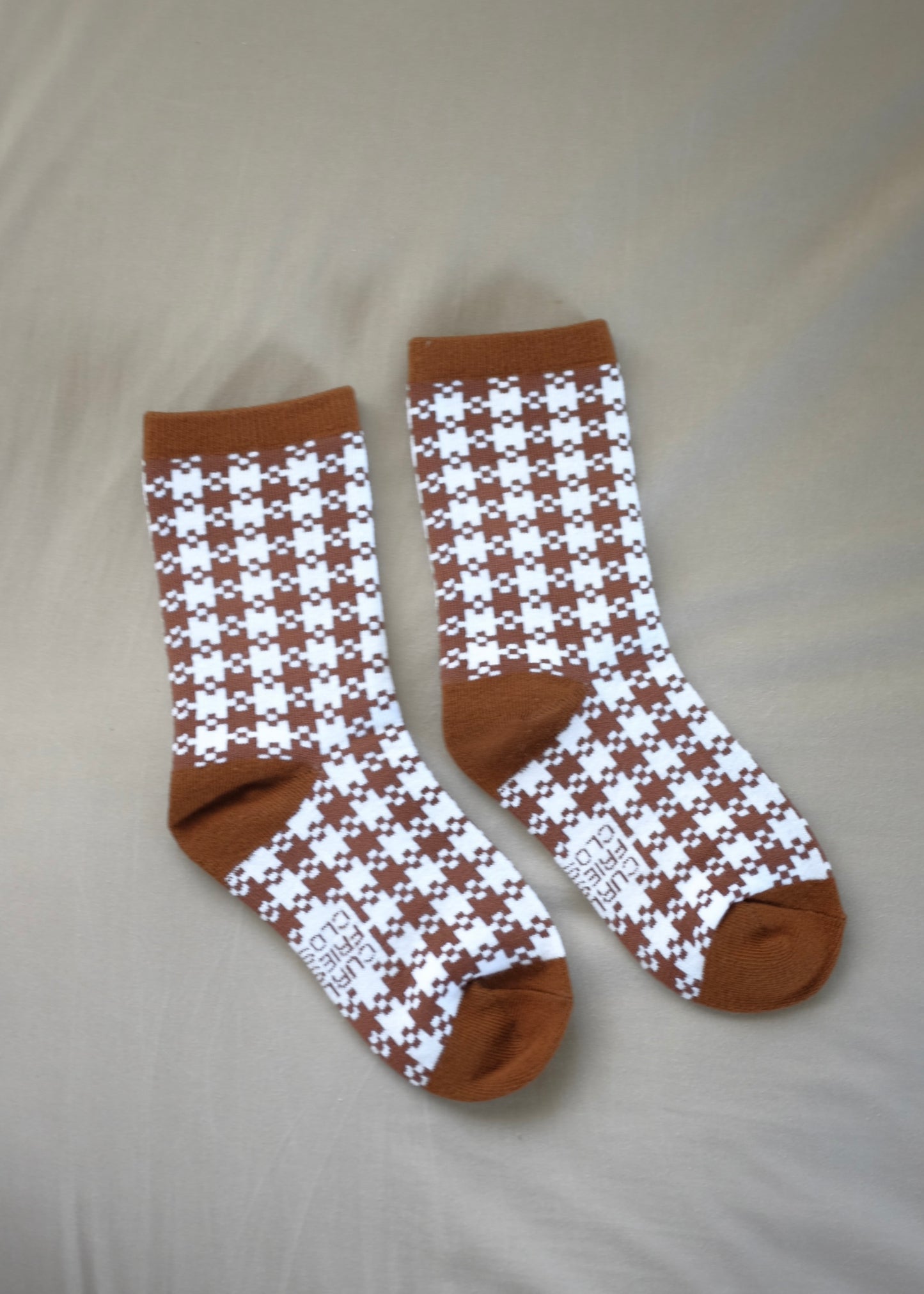 Brown Pixel Gingham